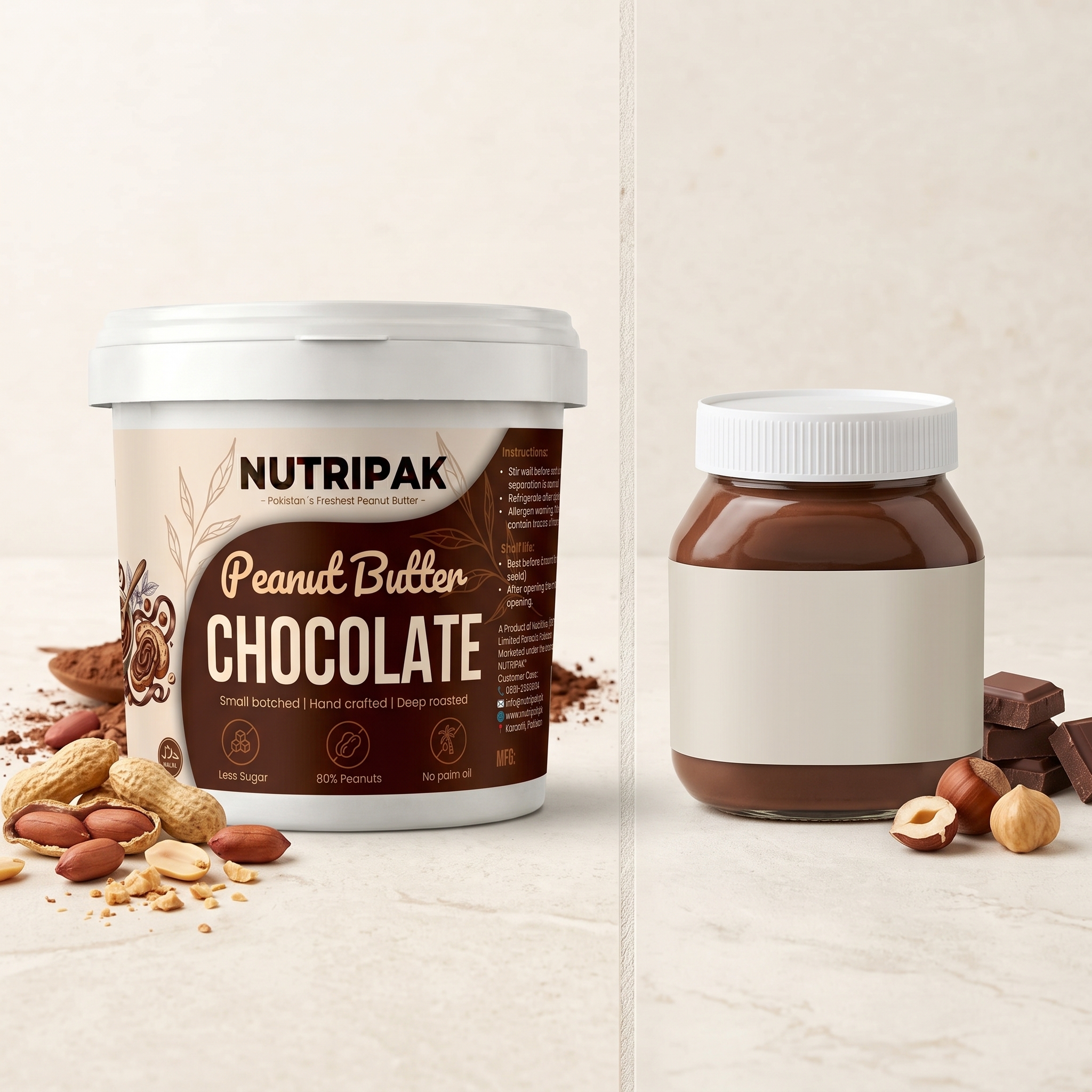 Chocolate peanut butter healthier alternative to Nutella no palm oil no hazelnut