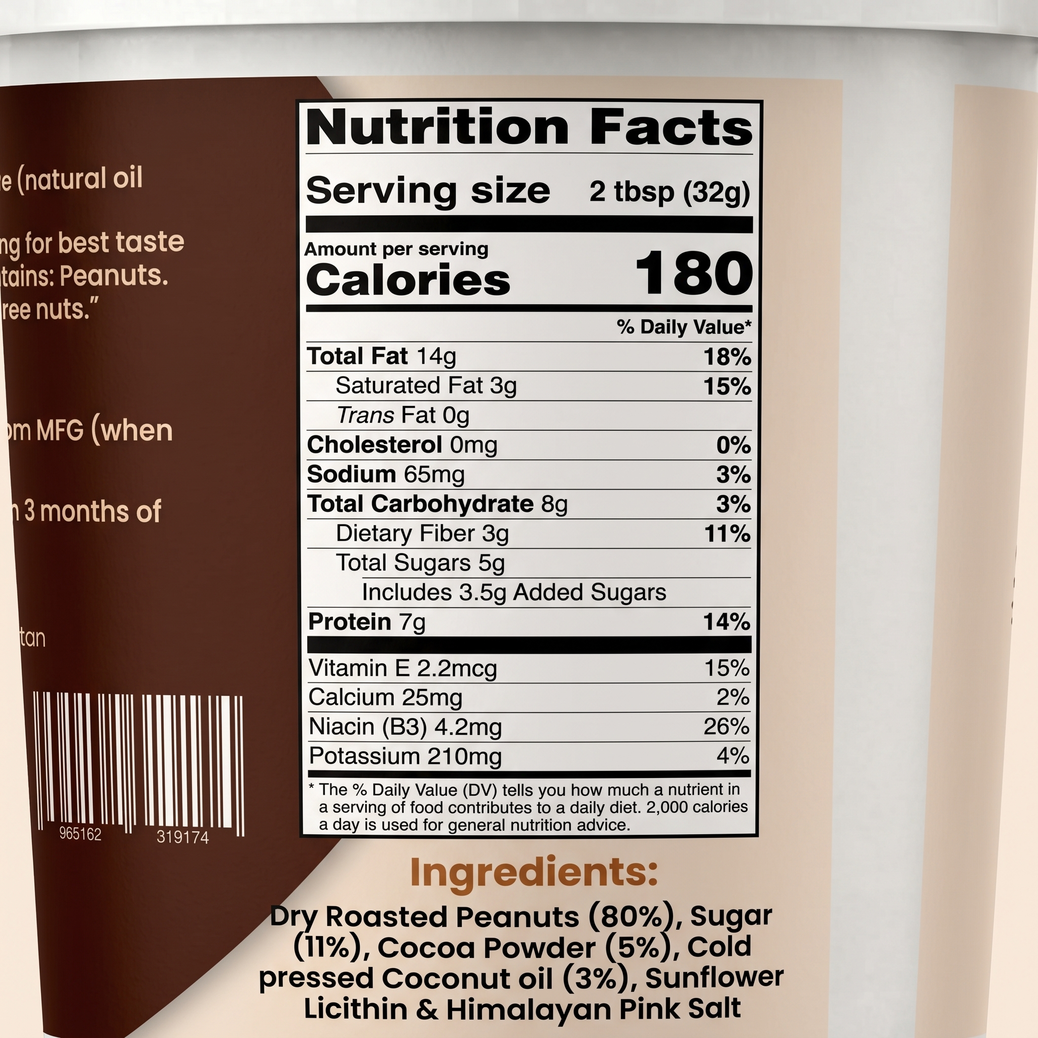 NutriPak Chocolate Peanut Butter nutrition facts per serving