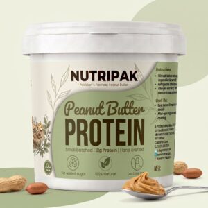 NutriPak Protein Peanut Butter 500g - 12g protein per 32g serving Pakistan gym snack